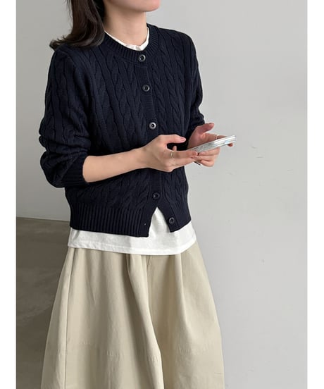 cable knit cardigan / 4color　hm3232