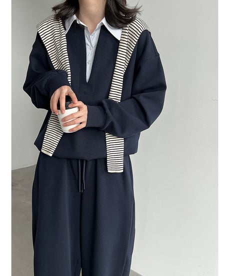 collared sweat set-up / 2color　hm3247