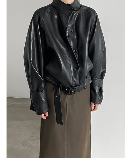 belted biker jacket / 2color　hm3248