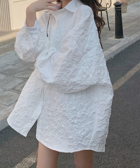 textured oversized shirt　hm3269