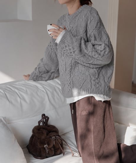 cable knit sweater / 3color　hm3227