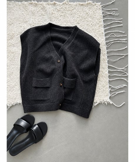 v-neck knit vest / 5color　hm3233
