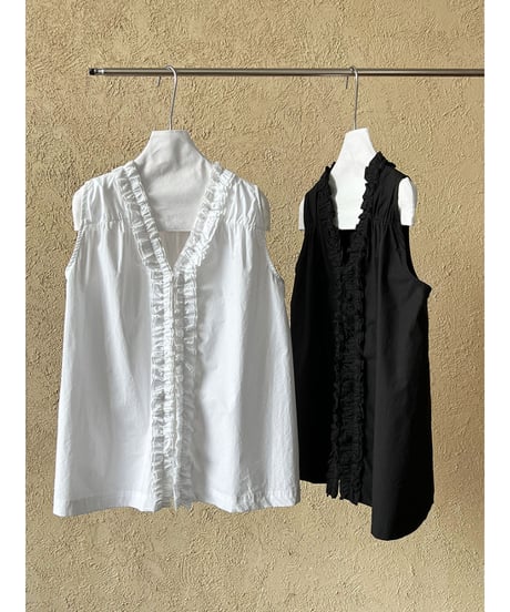 ruffle sleeveless blouse / 2color　hm3011