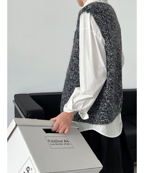 marled wool vest / 3color　hm3226