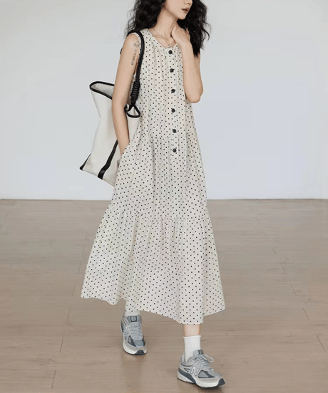 dot sleeveless dress　hm2989