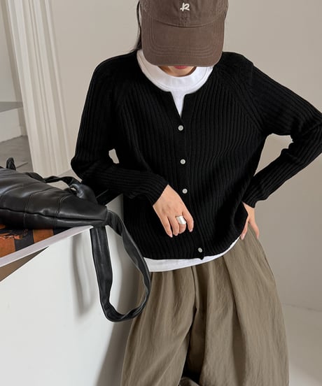 ribbed knit cardigan / 4color　hm3283
