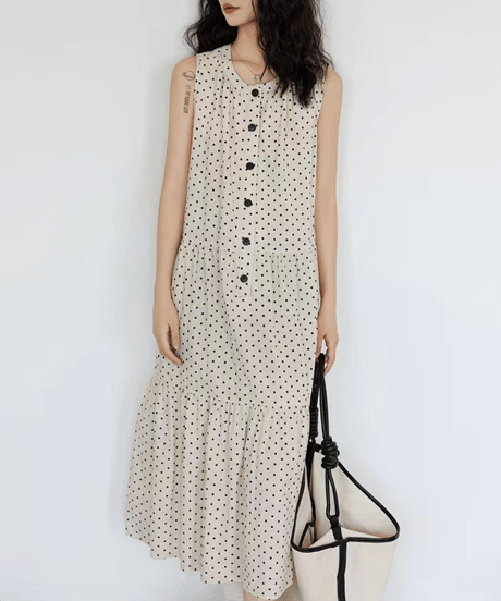 dot sleeveless dress　hm2989