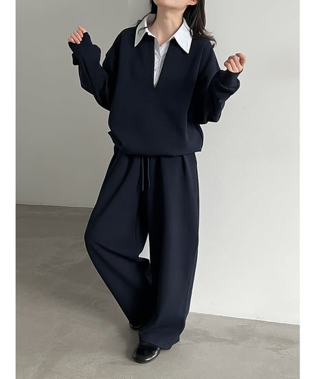 collared sweat set-up / 2color　hm3247