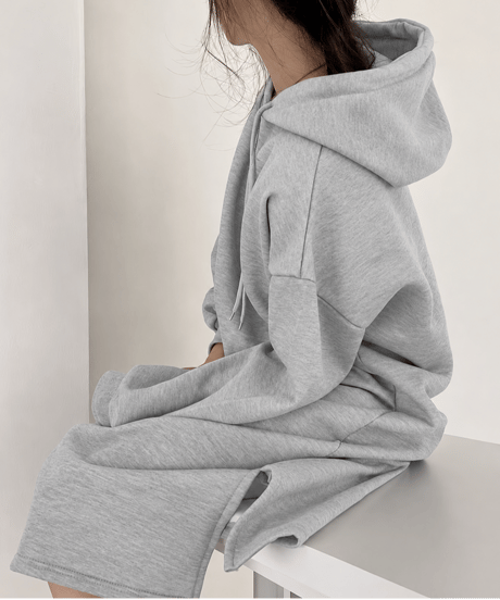 oversized hoodie dress / 4color　hm2628