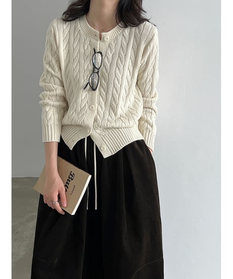 cable knit cardigan / 4color　hm3232