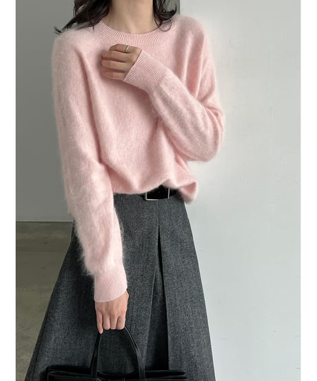 fuzzy crewneck sweater / 7color　hm3260