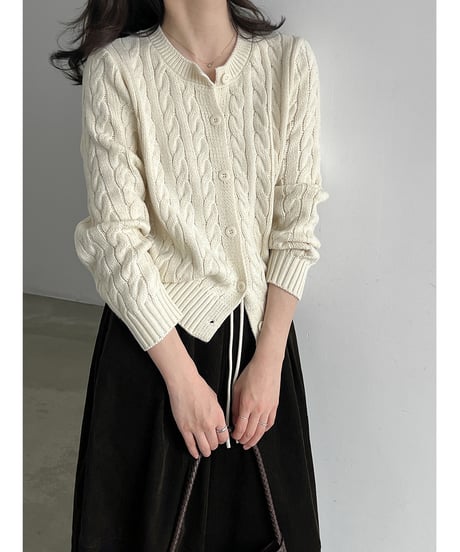 cable knit cardigan / 4color　hm3232