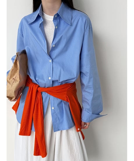 asymmetric stripe shirt / 2color　hm3251