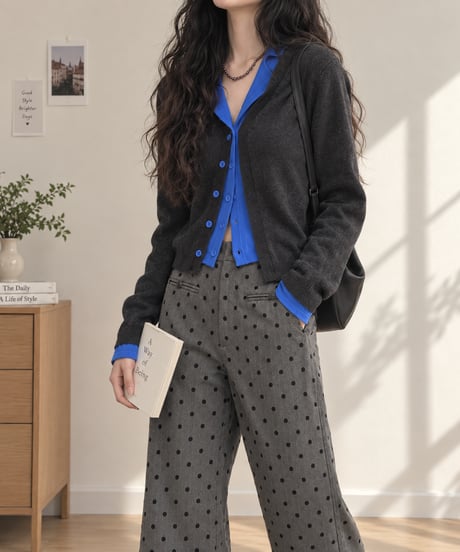 layered knit cardigan　hm3267
