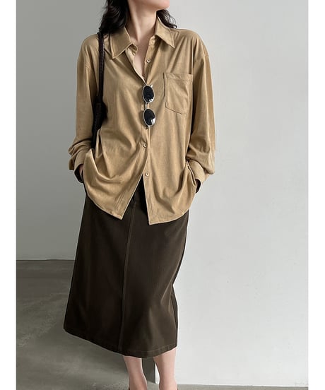 suede touch shirt / 2color　hm3259