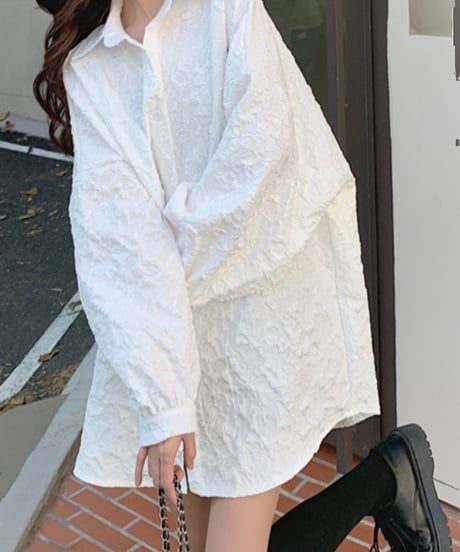 textured oversized shirt　hm3269