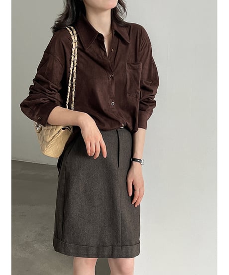 suede touch shirt / 2color　hm3259