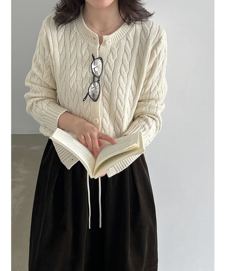 cable knit cardigan / 4color　hm3232