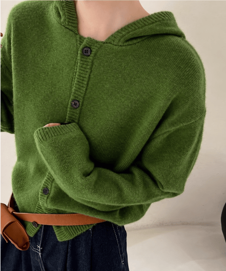 hooded knit cardigan / 5color　hm2680