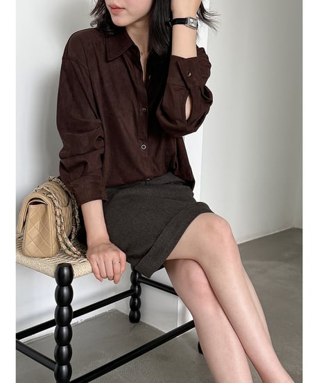 suede touch shirt / 2color　hm3259