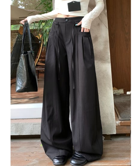 drawstring wide pants / 6color　hm1670