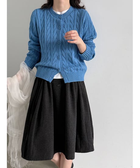 cable knit cardigan / 4color　hm3232