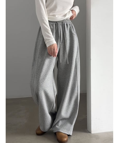 drawstring wide pants / 2color　hm3257