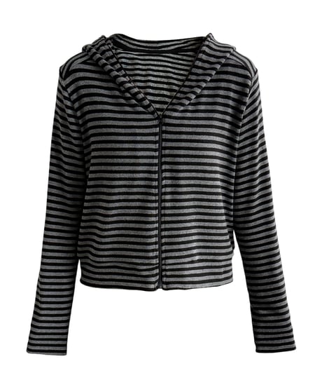 striped hood parka　hm3234