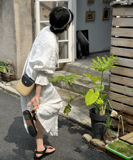linen shirt dress　hm2992