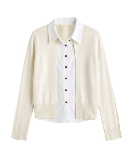 layered collar cardigan　hm3262