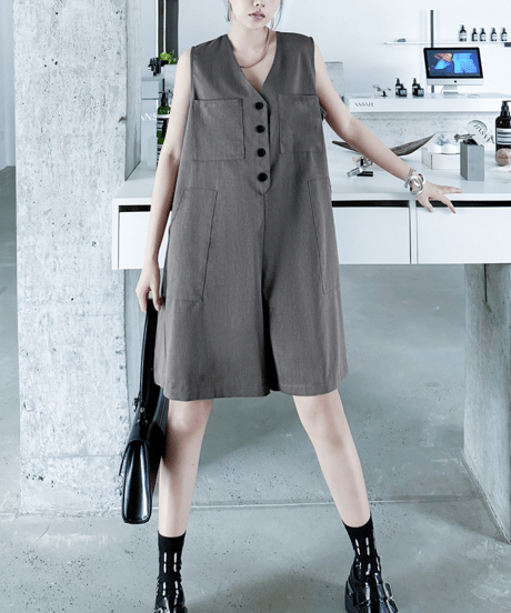 sleeveless romper / 2color　hm2112