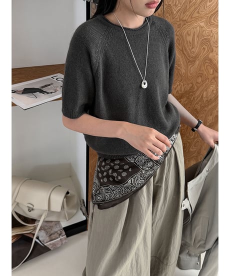 crewneck knit top / 4color　hm3285