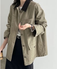 corduroy collar jacket / 2color　hm3093