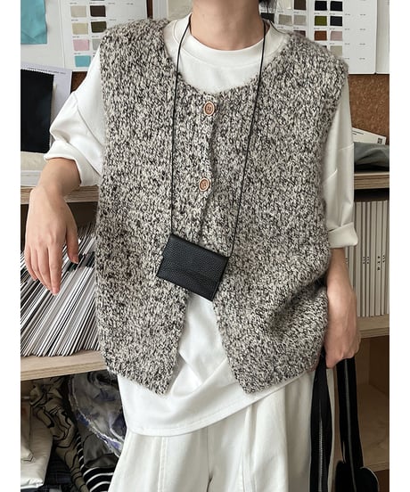 marled wool vest / 3color　hm3226