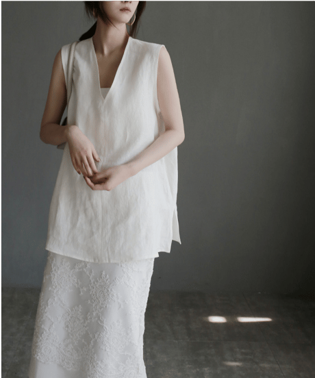 linen sleeveless top / 2color　hm2993