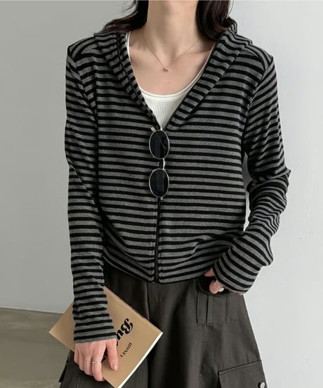 striped hood parka　hm3234