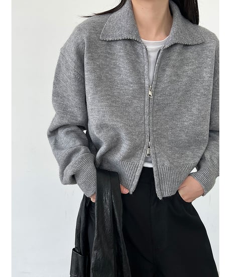 zip knit cardigan / 4color　hm3217