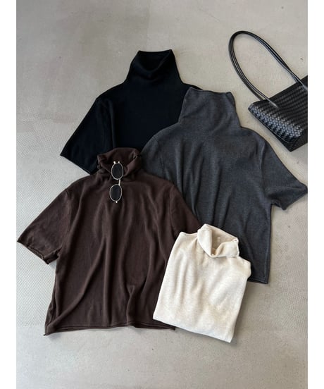 short-sleeve turtleneck top / 4color　hm3263