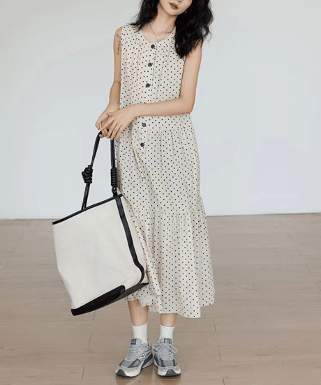 dot sleeveless dress　hm2989