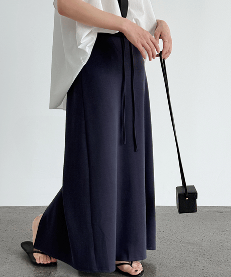 drawstring long skirt / 3color　hm3012