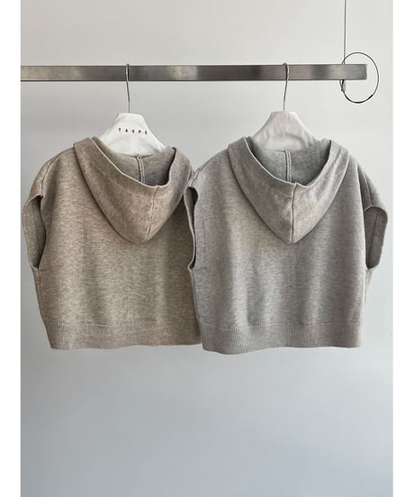 hooded knit vest / 4color　hm3218