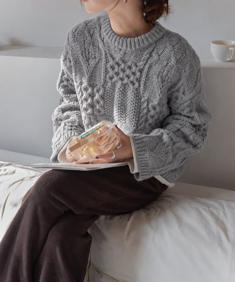 cable knit sweater / 3color　hm3227