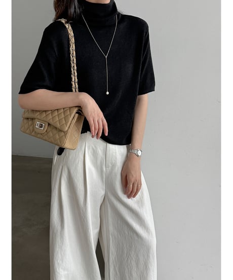 short-sleeve turtleneck top / 4color　hm3263
