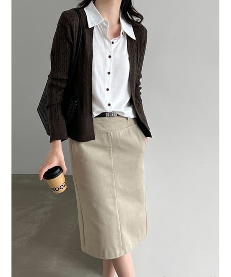 layered knit cardigan / 2color　hm3253