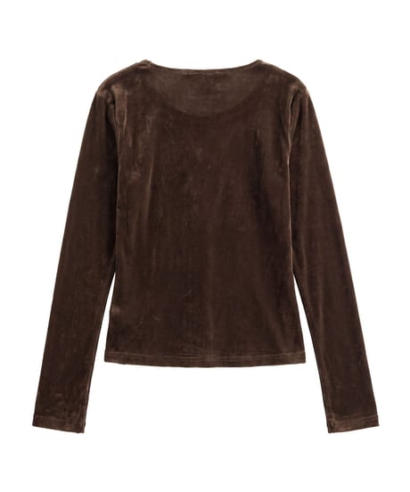 velvet u-neck top / 2color　hm3235