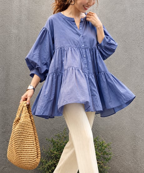 sheer smock blouse / 7color　hm2935