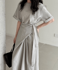 wrap tie dress / 2color　hm3013