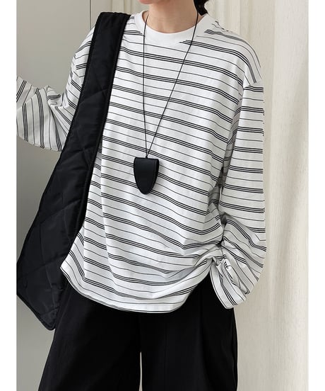 stripe loose tee / 2color　hm3216