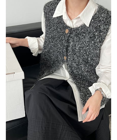 marled wool vest / 3color　hm3226