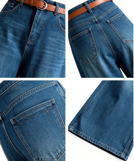washed wide jeans　hm3242